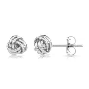 14K Gold Polished Love Knot Stud Earrings, 7Mm