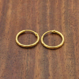 Elegant 22K Pure Yellow Gold Bali Hoop Earrings - Perfect Dainty Gift for Women on Mother’s Day.