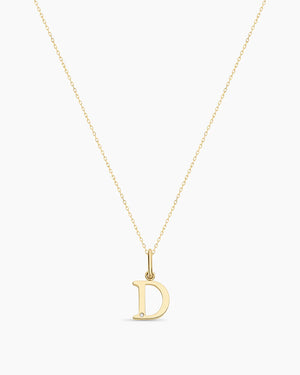 Diamond Vintage Alphabet Charm Necklace