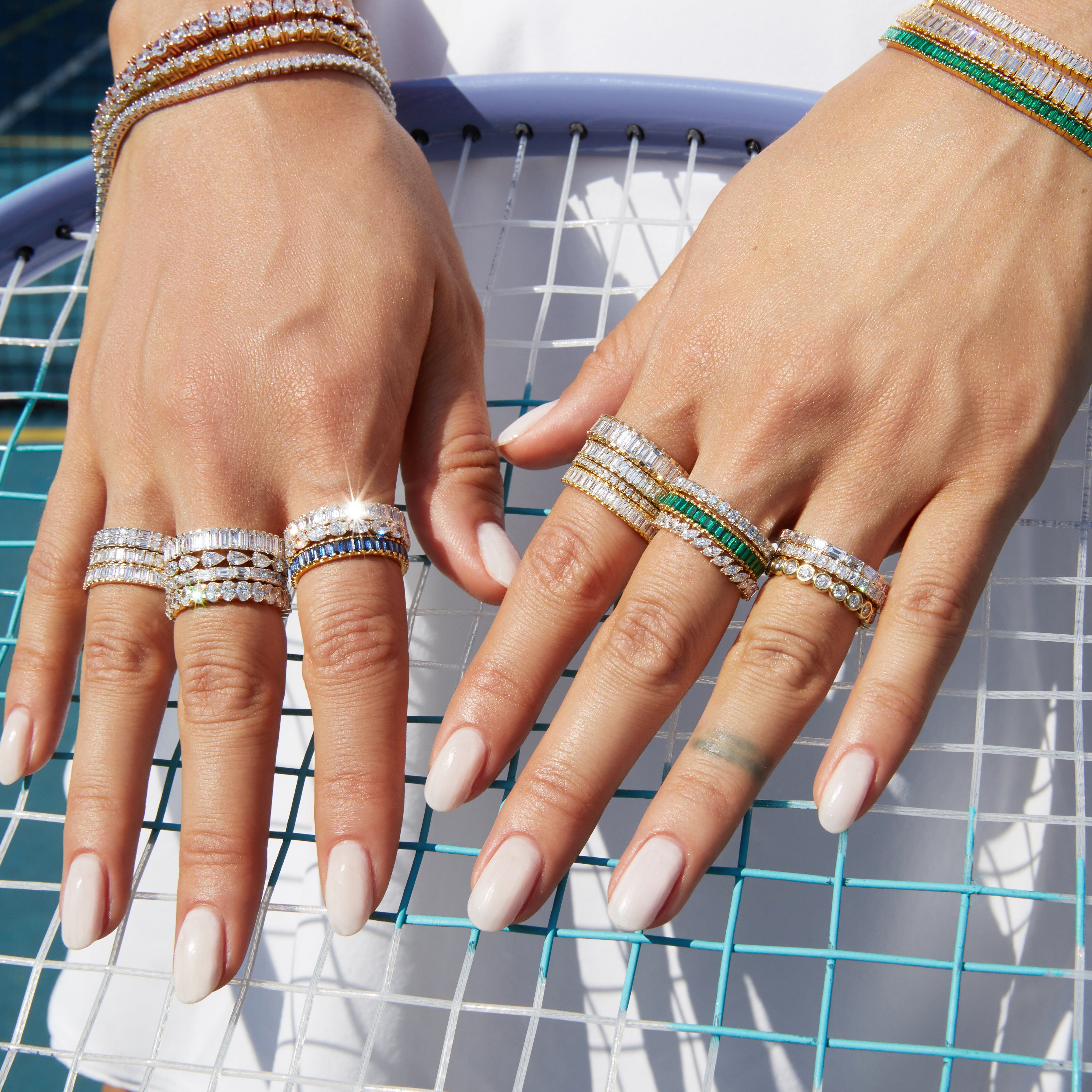 Princess Cut Lab Grown Diamond Eternity Ring NikNenz™ Premium Gold & Diamonds