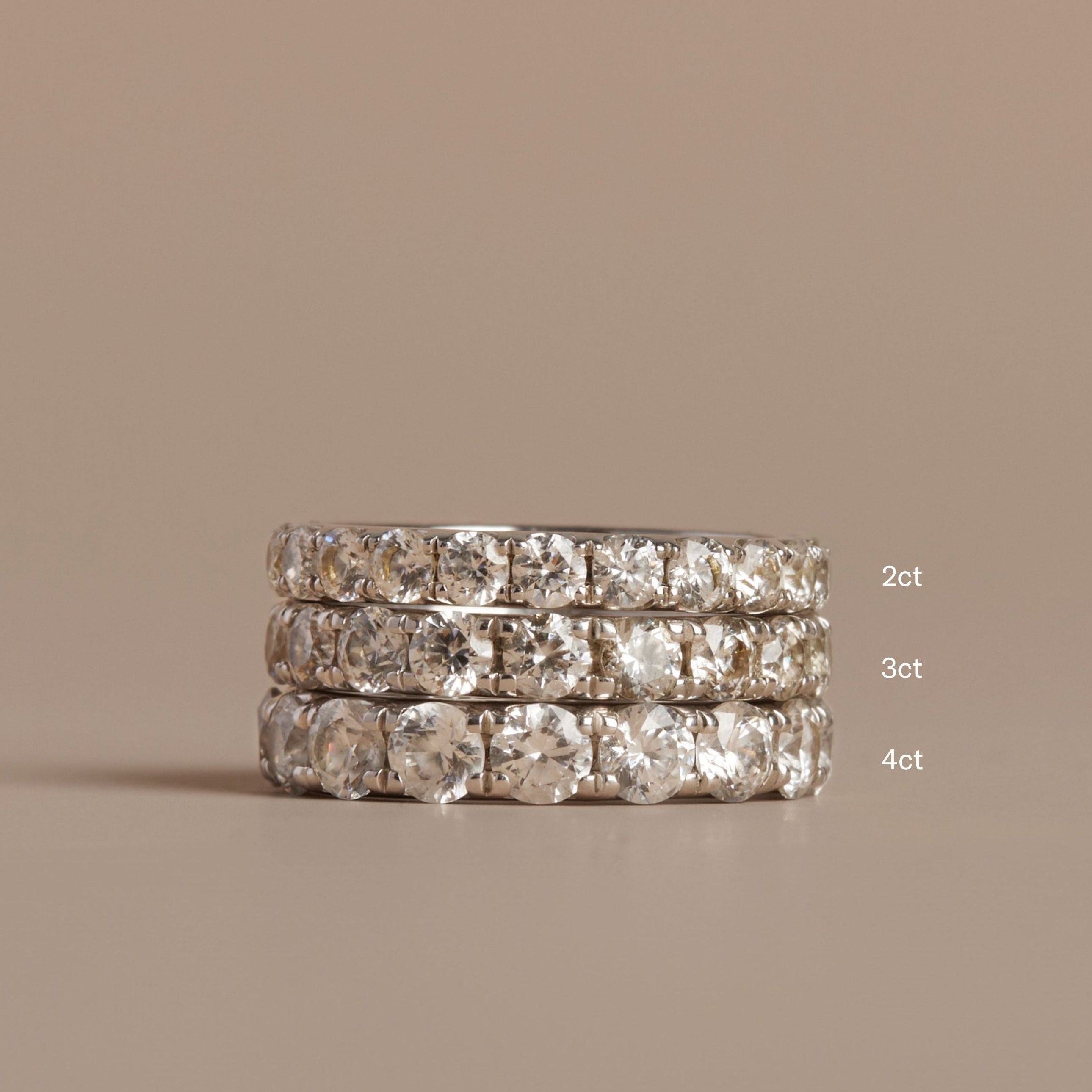 3Ct round Lab Grown Diamond Eternity Ring NikNenz™ Premium Gold & Diamonds