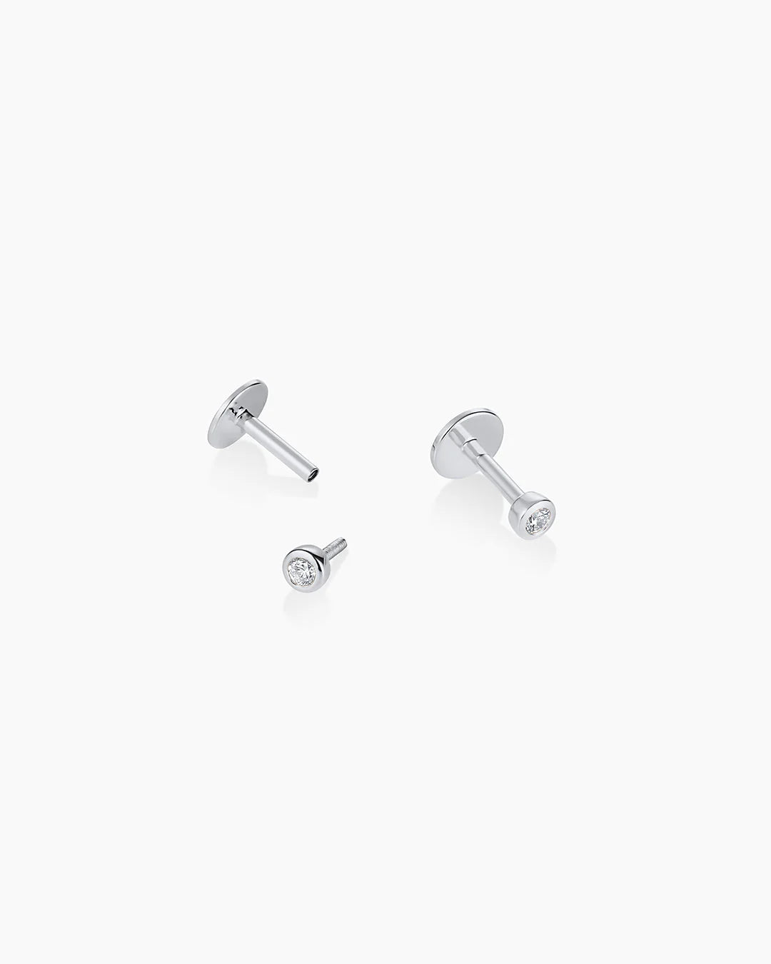 14K Classic Diamond Flat Back Studs