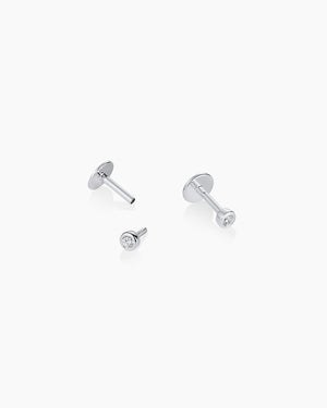 14K Classic Diamond Flat Back Studs