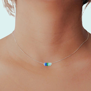 Dainty Aqua Sea Glass Bracelet in Sterling Silver - Perfect Beach-Inspired Jewelry Gift.