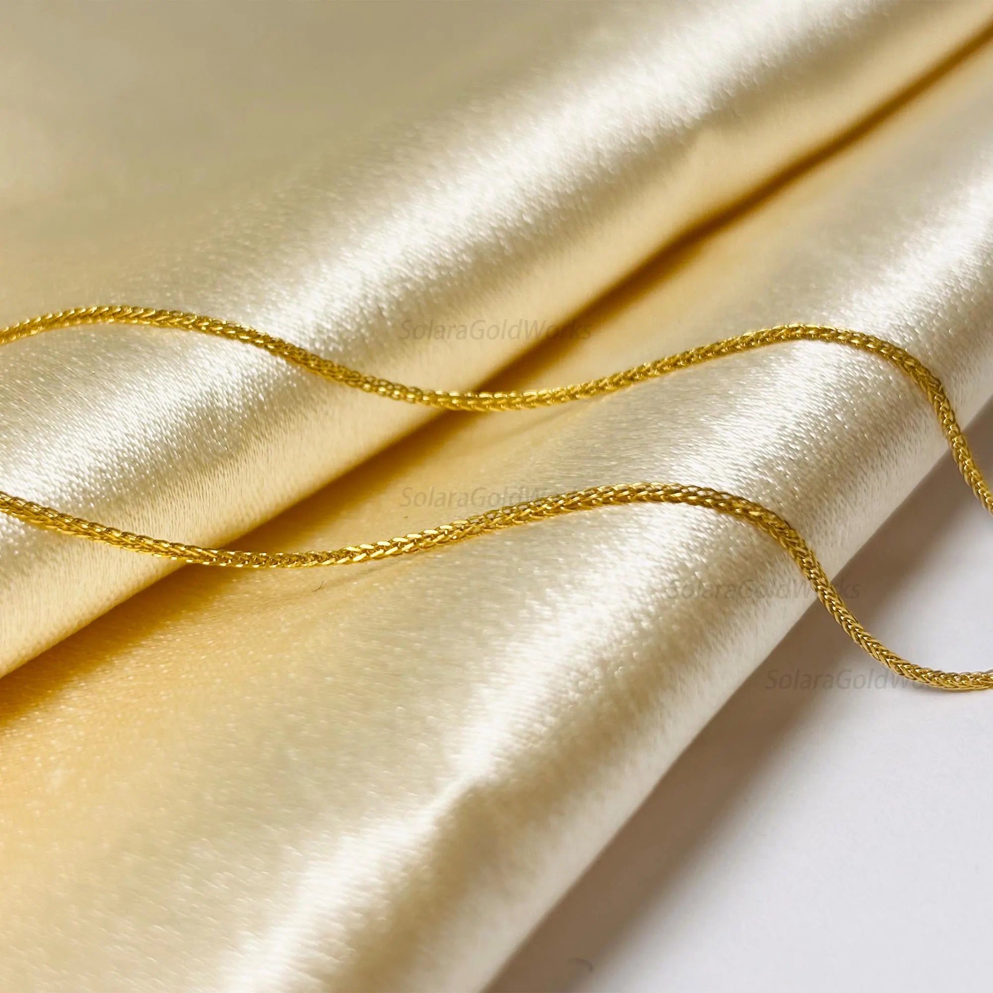 Minimalist 24K Solid Gold Necklace, Handmade Yellow Gold