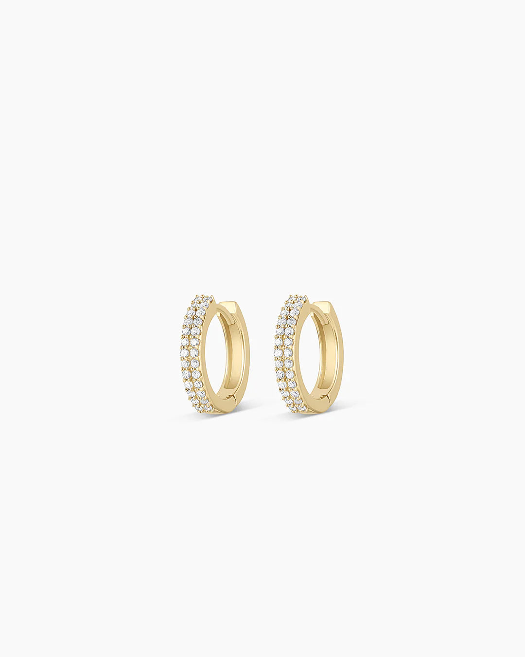 14K Diamond Double down Huggies