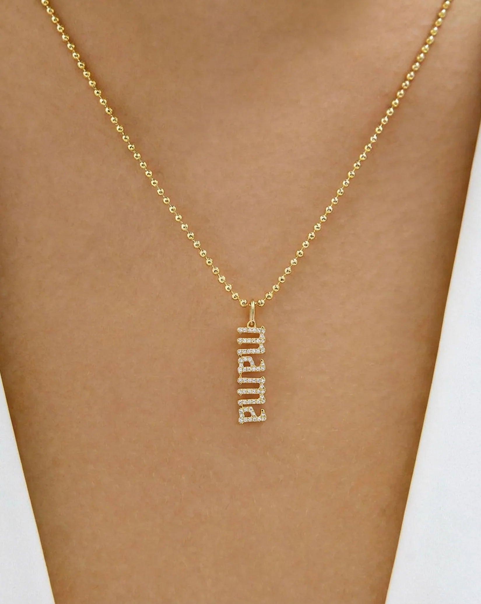 Stunning Diamond Mama Pendant - A Cherished Gift for Moms.