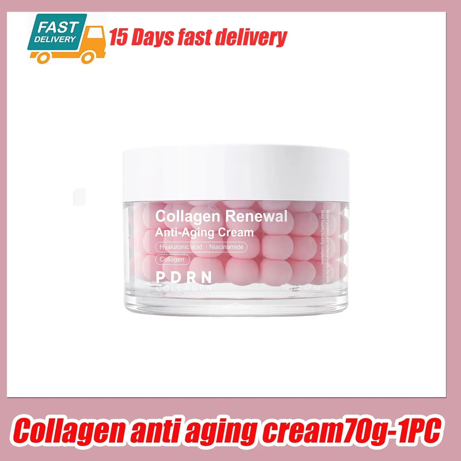 Pink Collagen Capsule Cream Suitable for All Type Skins Moisturizing Firming Night Skin Care Facial Cream