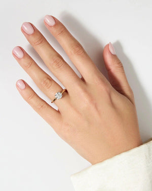 Stunning 1.15ct Round Brilliant Lab Diamond Cloud Solitaire Ring in Elegant 14K Gold – Perfect Engagement Choice!.