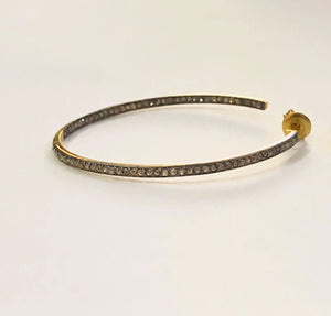 Elegant Pave Diamond Hoop Earrings: Handmade Sterling Silver Statement Jewelry for Special Occasions