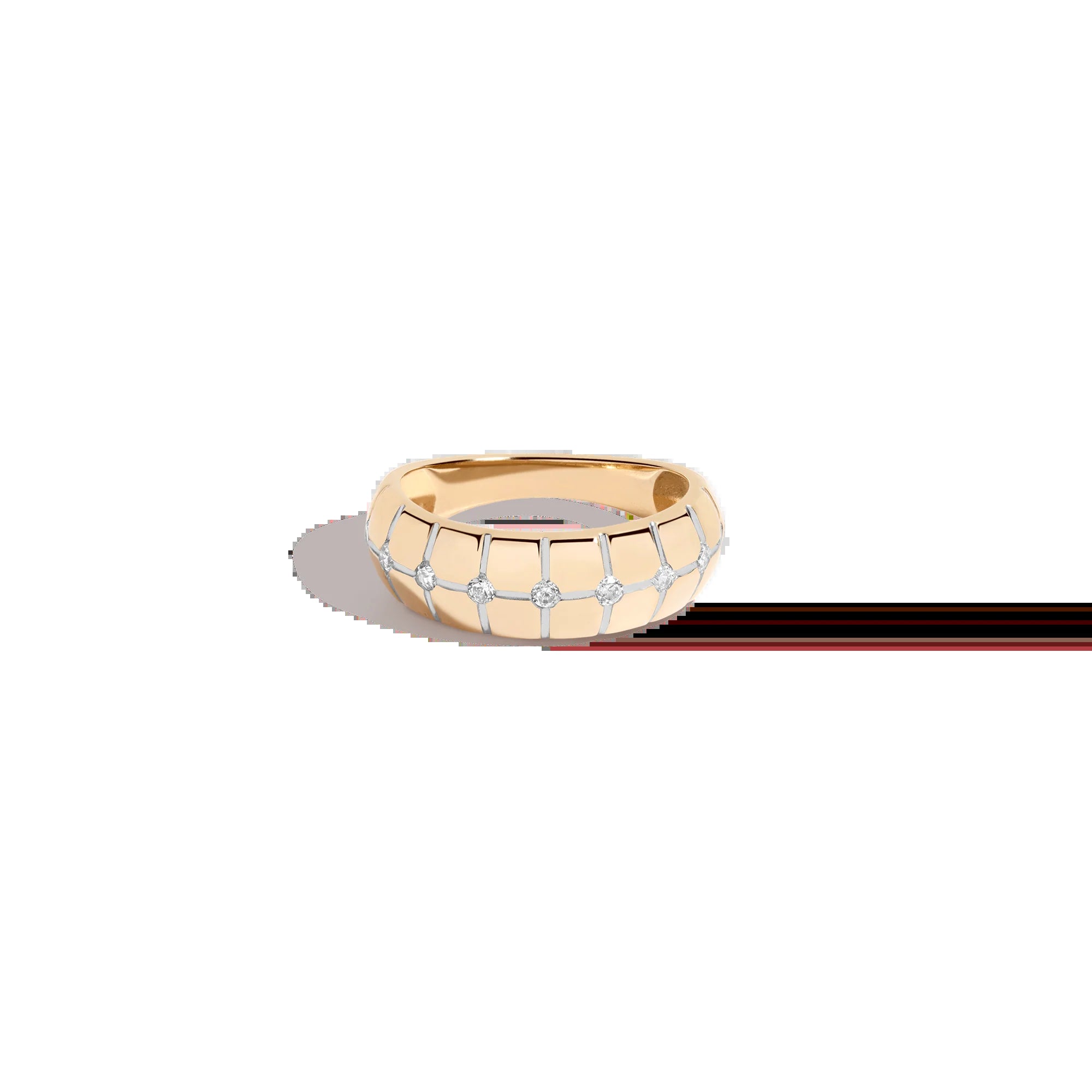 Lab Grown White Sapphire Matrix Ring NikNenz™ Premium Gold & Diamonds