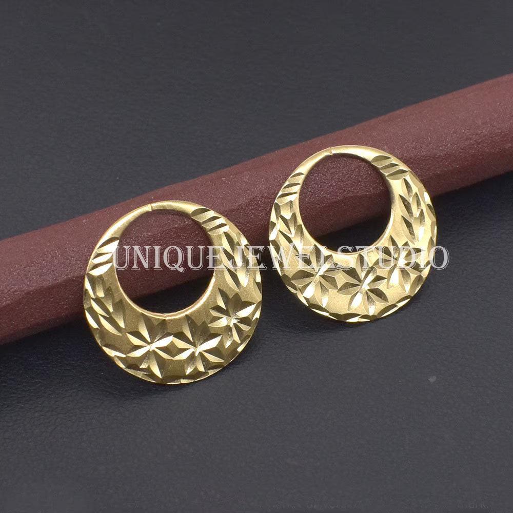 Exquisite 22K Gold Plated Punjabi Nattiyan Earrings - Perfect for Elegance and Tradition!.
