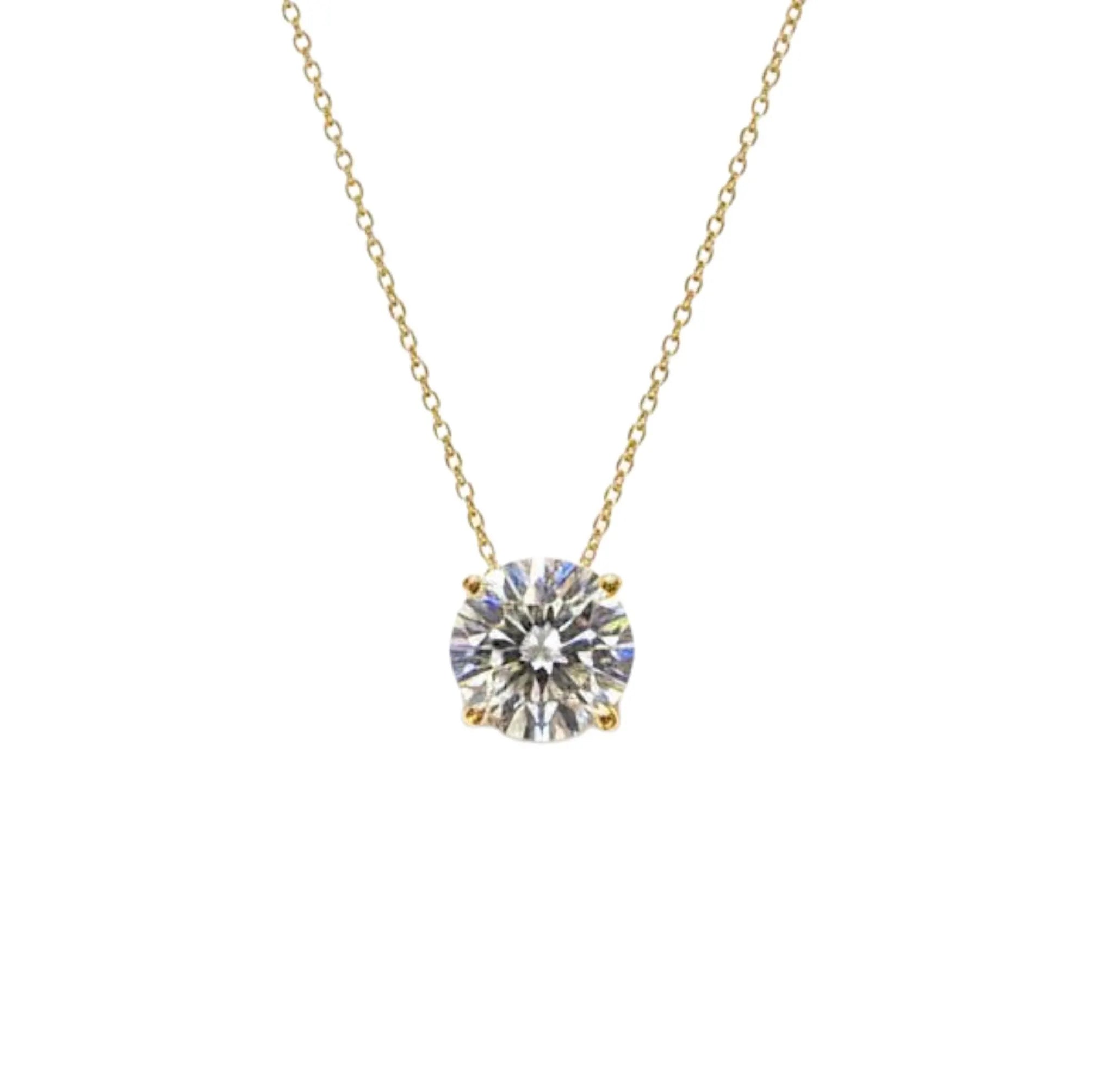 0.50 Ct Diamond Necklace, 14K Gold Lab Grown Diamond Solitaire Pendant