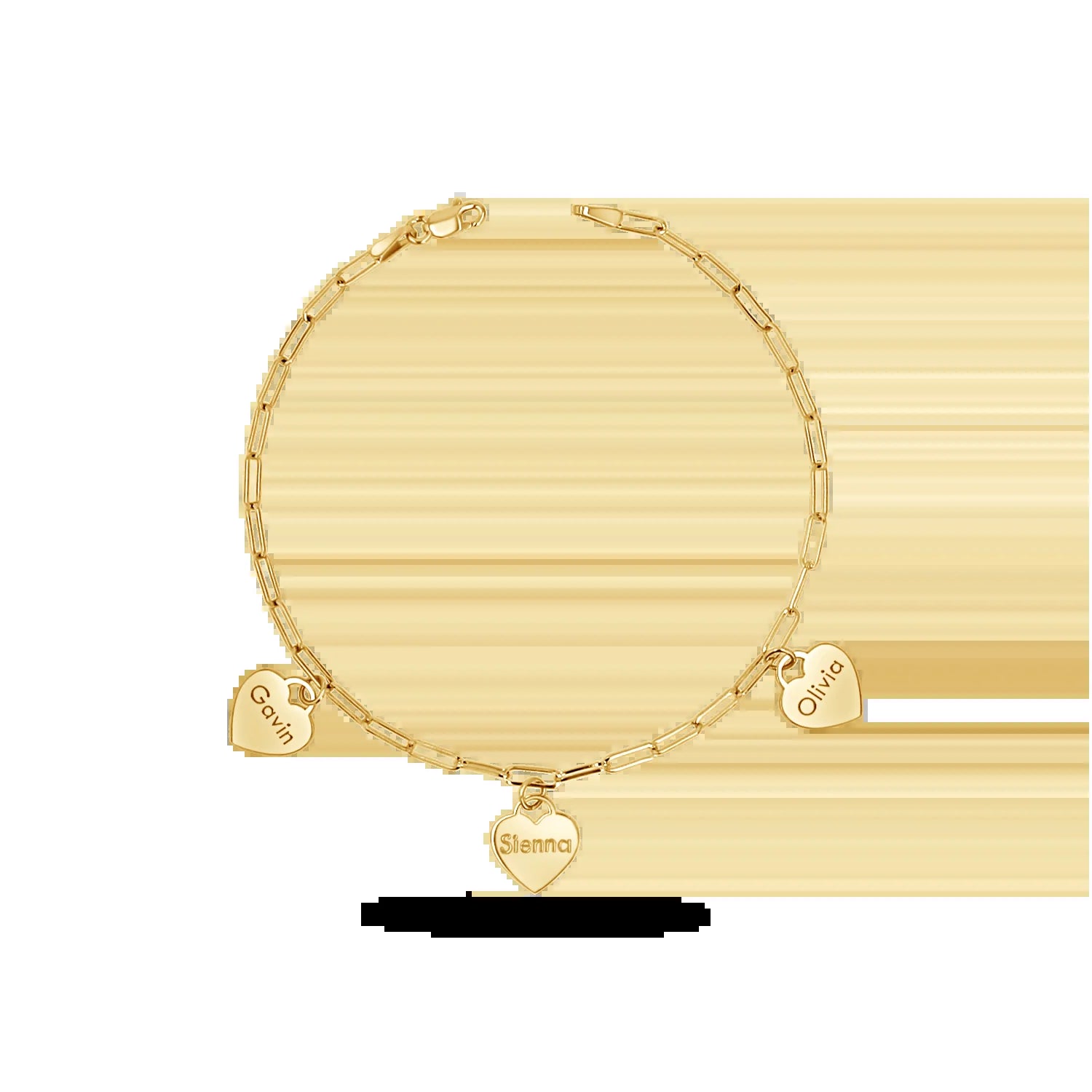 Custom Name Drop Heart Charm Bracelet