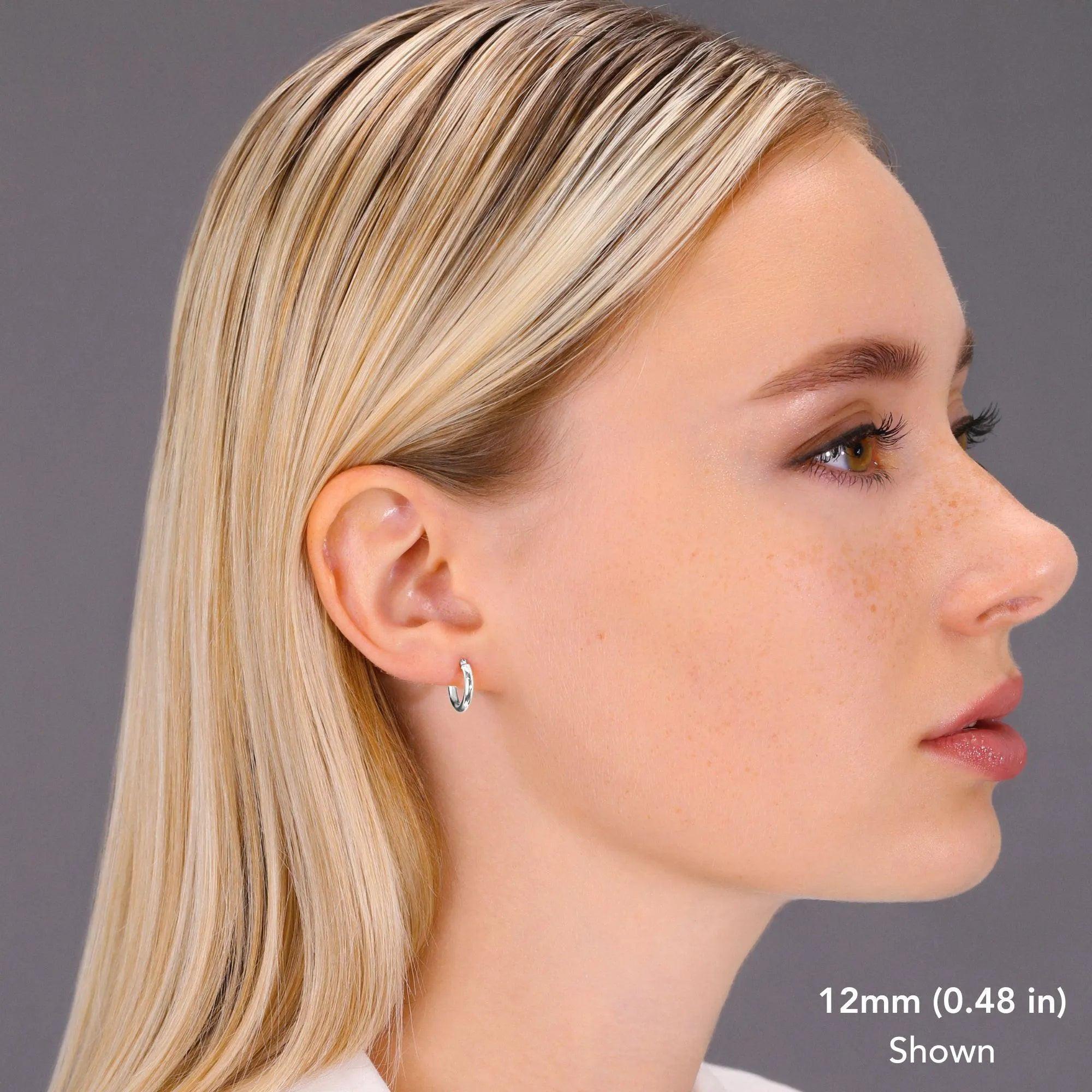 Discover Timeless Elegance with Our Handmade 10K Solid Gold Hoop Earrings - Available in White, Rose, and Yellow Gold.