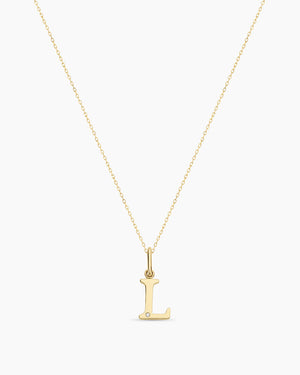 Diamond Vintage Alphabet Charm Necklace