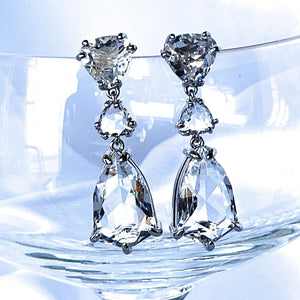 Regal Diamond Wedding Drop Earrings. Swarovski-Like Earrings for Women.