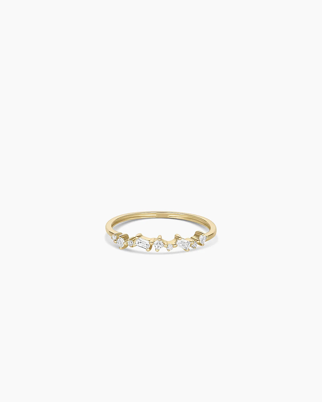 14K Diamond and White Sapphire Amara Cluster Ring