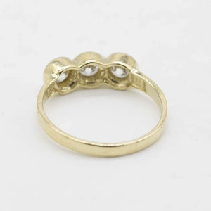 Kids Three-Stone CZ Pinky Ring Real 10K Yellow Gold Size 3