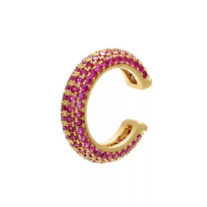 Pave Earcuff, Micro Pave Earcuff, Diamond ZC Ear Cuff, Gold, Silver, Pink, Purple, Blue Earcuff Hoop, Huggie Ear Cuff, No Piercing