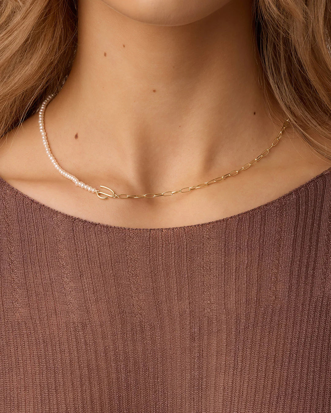 Lou Pearl Alphabet Necklace NikNenz™ Premium Gold & Diamonds