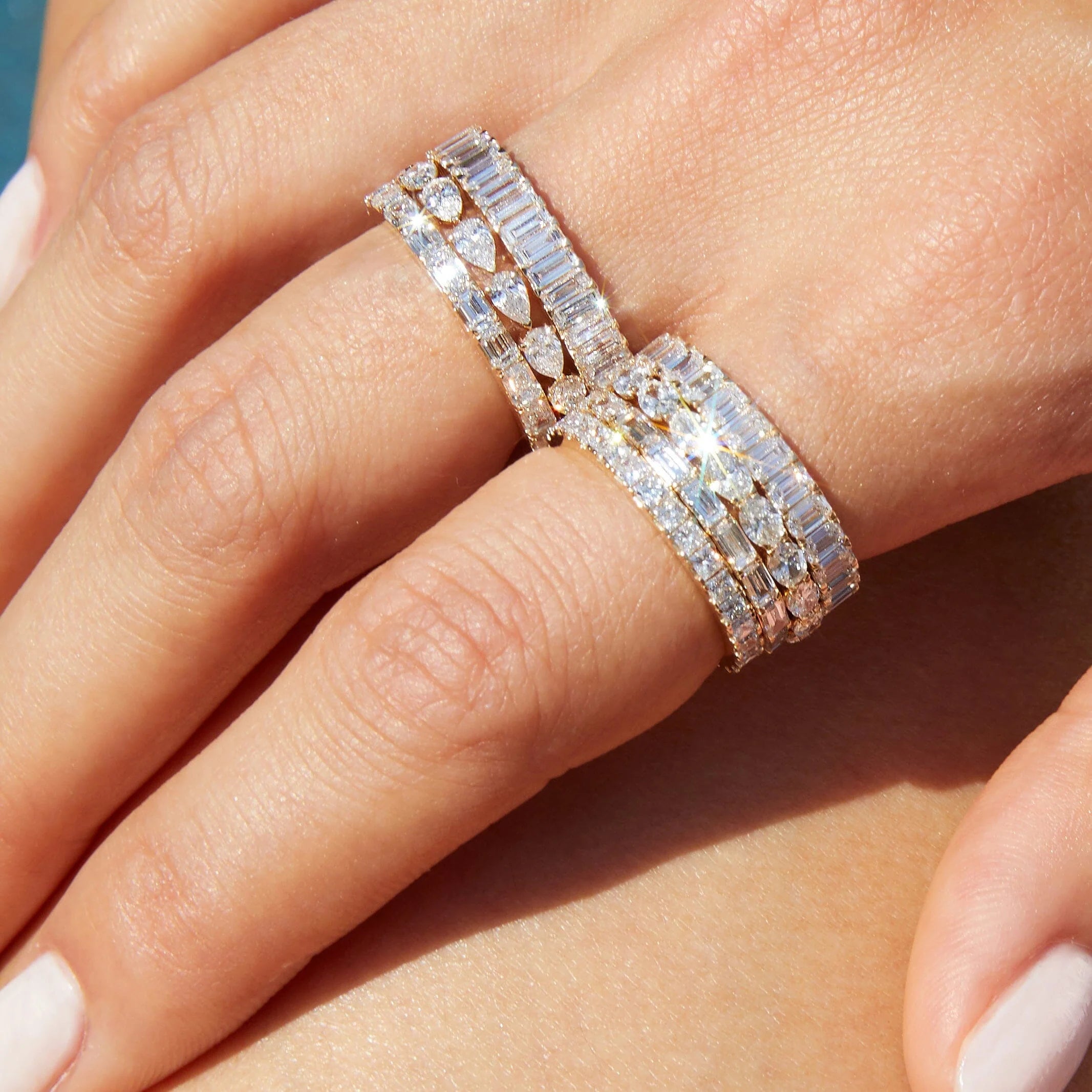 Horizontal Oval Lab Grown Diamond Eternity Ring NikNenz™ Premium Gold & Diamonds
