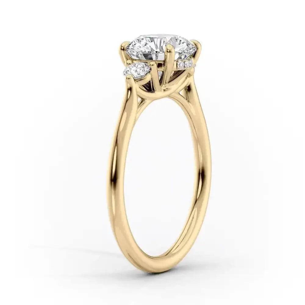 2.0 CT Oval Three Stone Moissanite Engagement Ring 14K Yellow Gold Anniversary Ring Wedding Ring Promise Ring Anniversary Gift