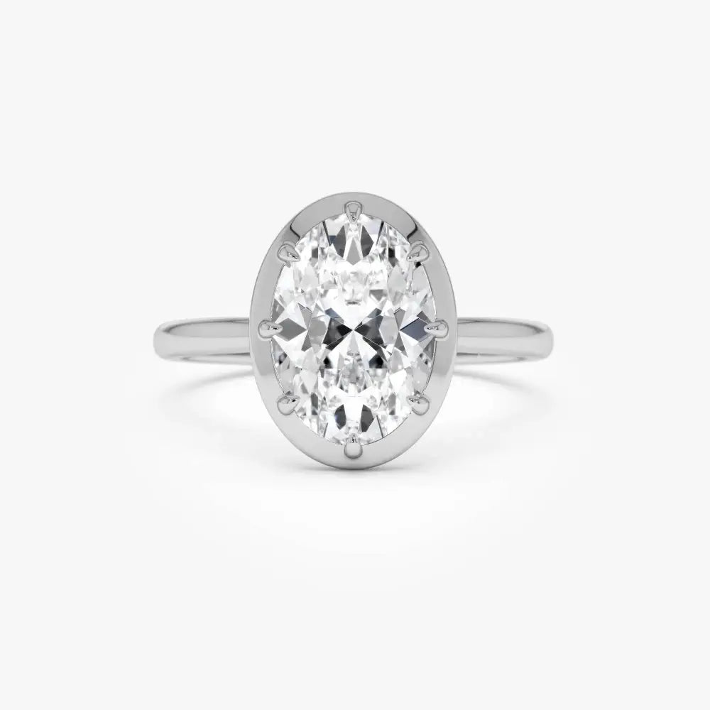2.00 Ctw Oval Lab Diamond 14K Gold Solitaire Engagement Ring
