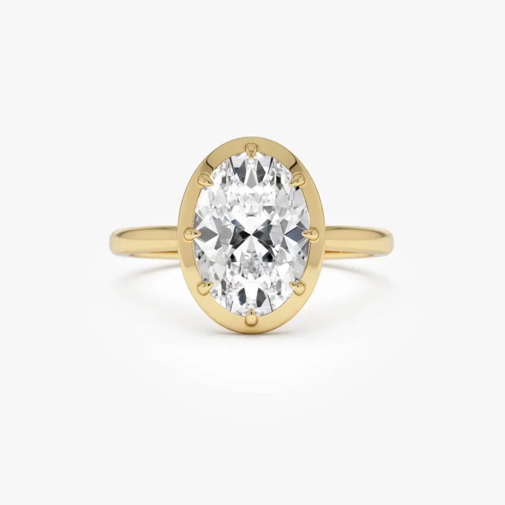 2.00 Ctw Oval Lab Diamond 14K Gold Solitaire Engagement Ring