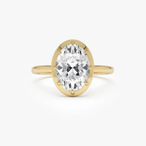 2.00 Ctw Oval Lab Diamond 14K Gold Solitaire Engagement Ring