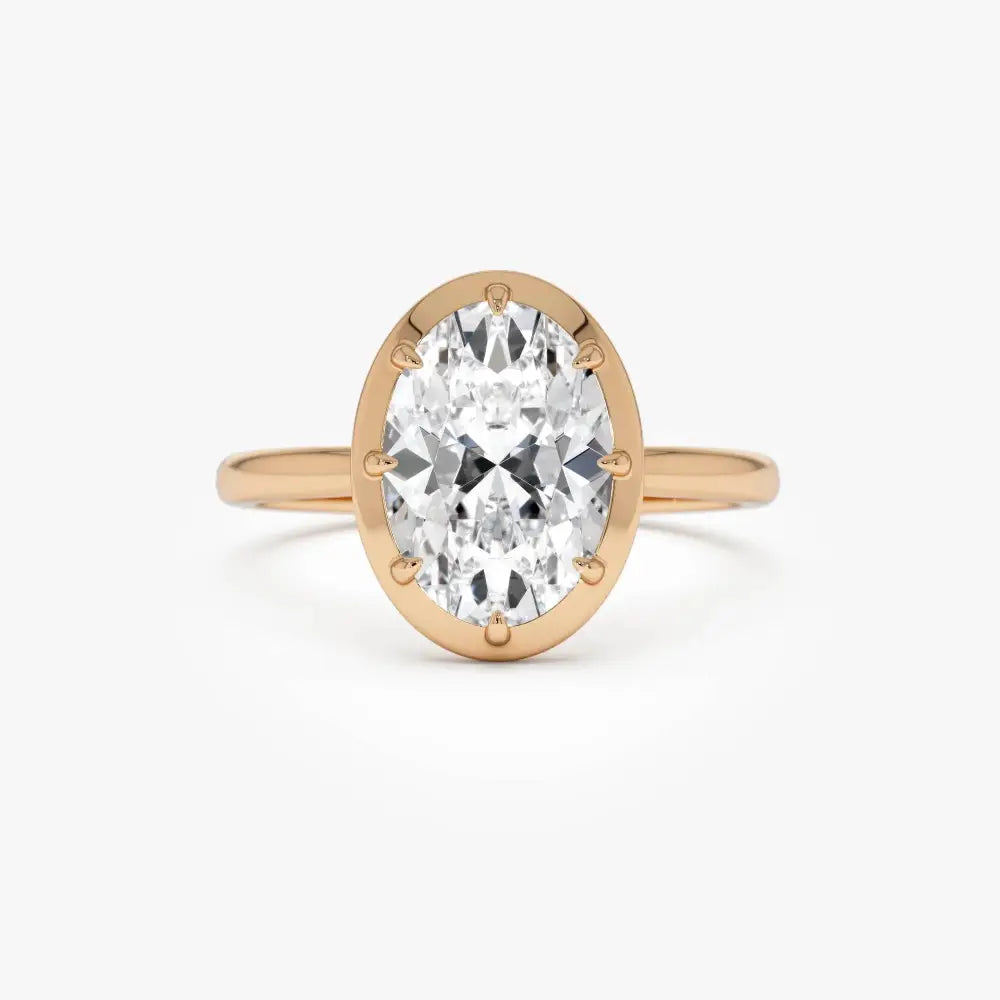 2.00 Ctw Oval Lab Diamond 14K Gold Solitaire Engagement Ring