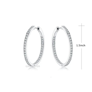 2 Ct Diamond Hoop Earrings, Women'S Earrings, Everyday Earrings, Huggies with round Diamonds, Hoop Earrings with Safety Lock