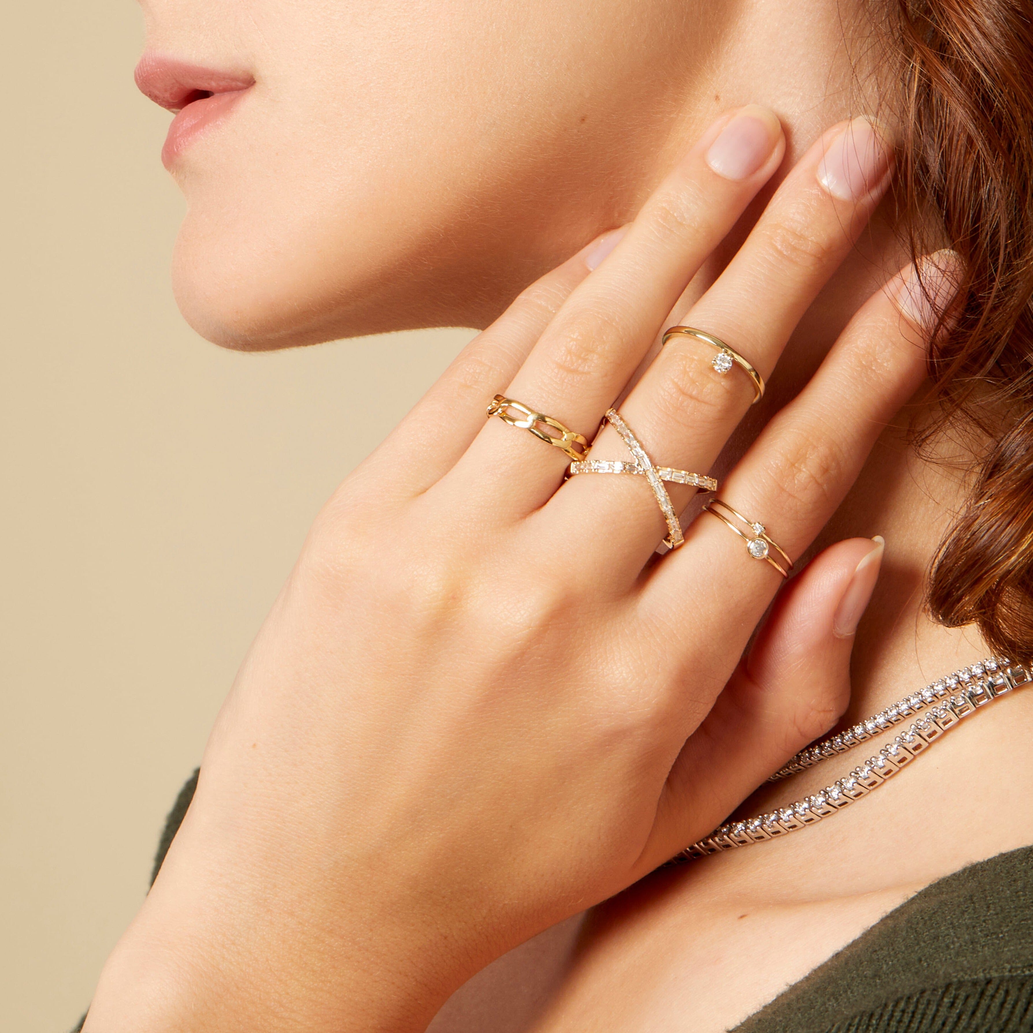 Open Link Ring NikNenz™ Premium Gold & Diamonds