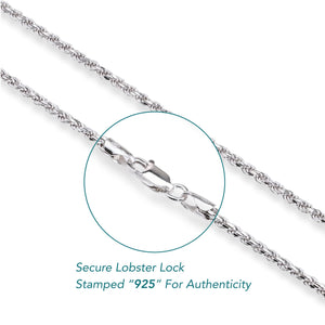 Solid Sterling Silver Rope Chain Bracelet