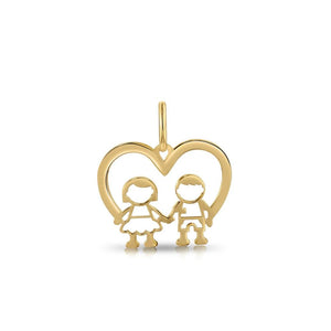 Stunning 14K Yellow Gold Heart Pendant Necklace for Boys & Girls.