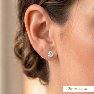 10K Yellow Gold Solitaire Screwback Stud Earrings