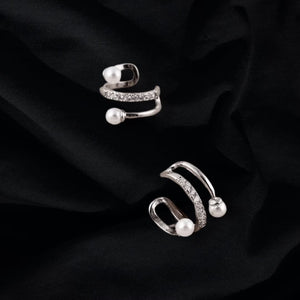 Pearl and Diamond Ear Cuffs