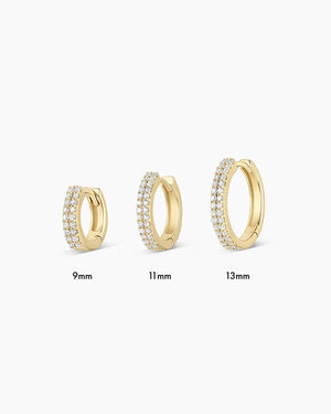 14K Diamond Double down Single Huggie