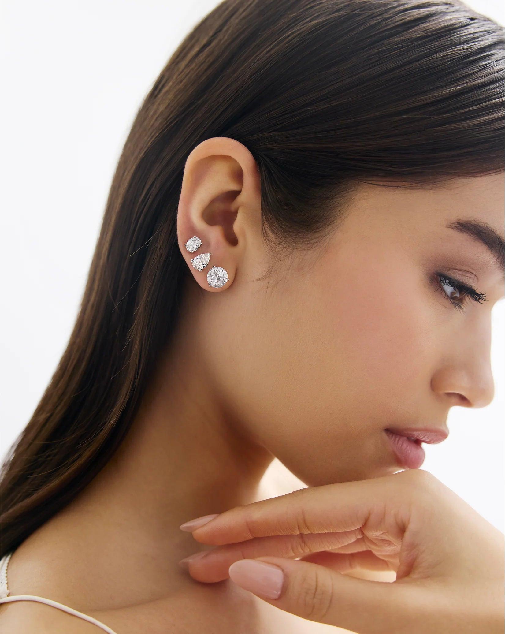 Stunning Oval Lab Diamond Studs - Elegant Earrings for Every Occasion.