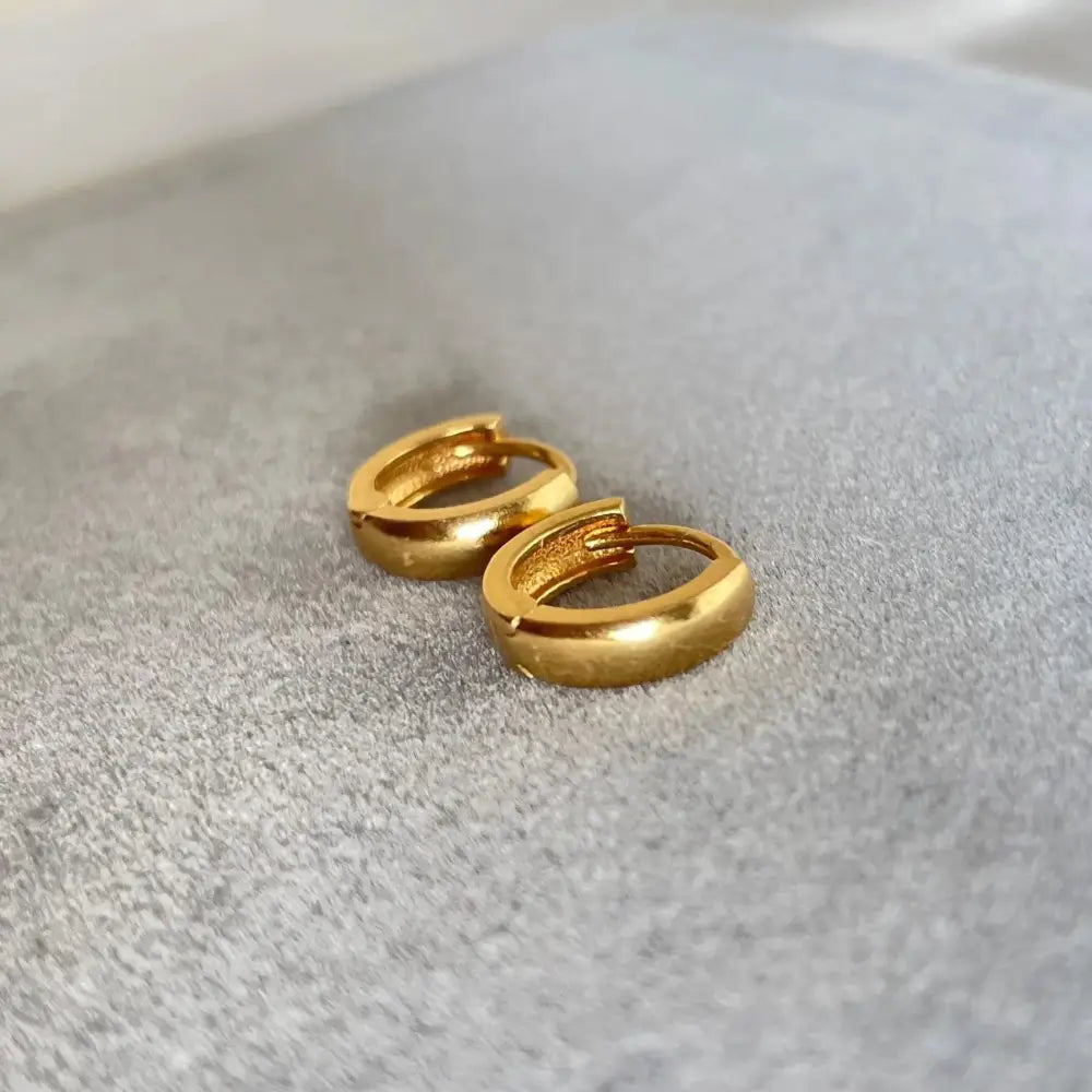 22K Gold Hoop Earrings - 916 Pure Gold (Size 8 Mm) 916 Gold Hoop/Pure Gold 2.56G