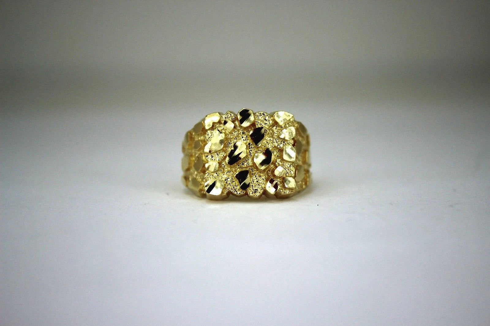 10K Solid Yellow Gold Nugget Style Ring