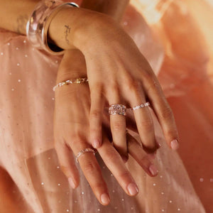 Stunning Polly Sterling Silver Crystal Stacking Ring - Elevate Your Style!.