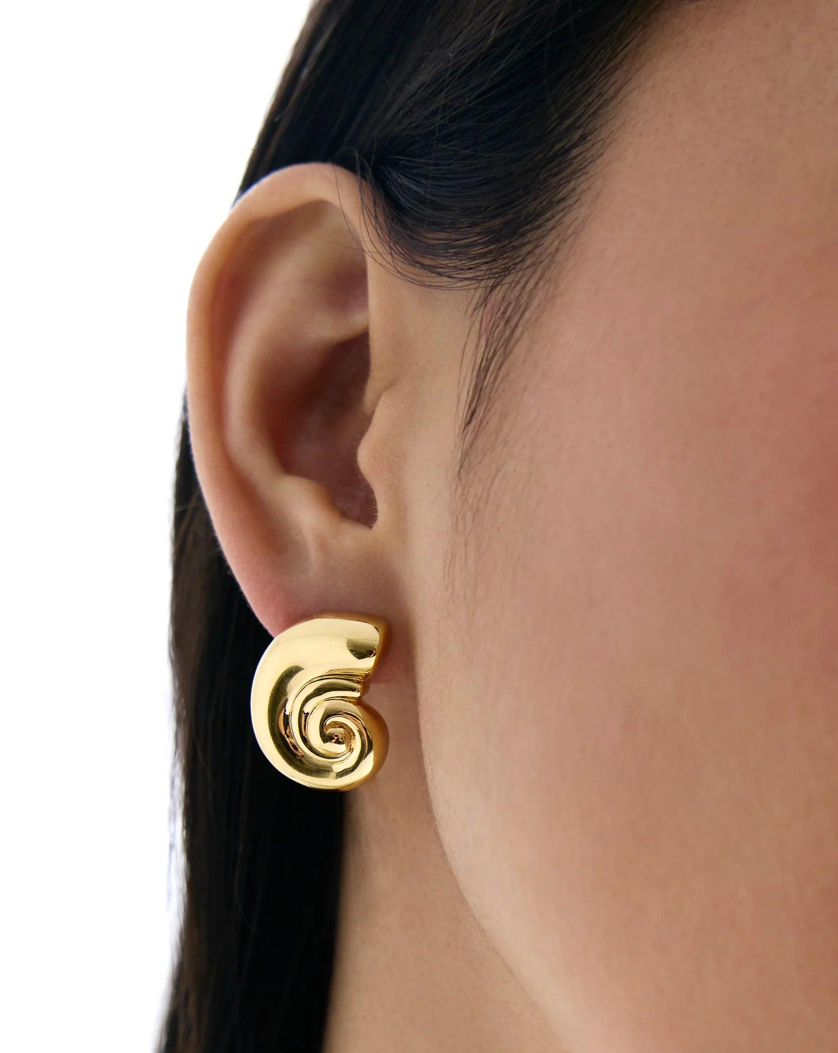 Elegant Nautilus Shell Earrings for a Coastal Chic Look.