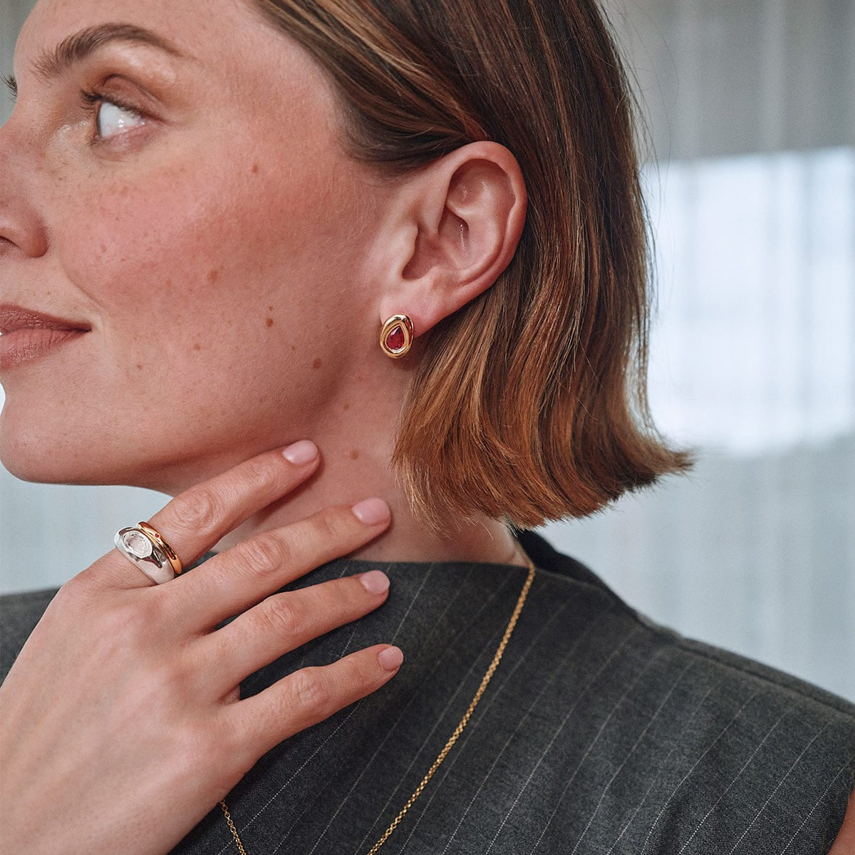 Estée Lalonde Chunky Sapphire Ring Sterling Silver