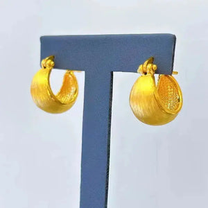 24K Pure Gold, 24K Gold Earrings, Gold U Shape Earrings, Gold Hoop Earrings, Gold Huggies, 24K Solid Gold Earrings, Gold Statement Earrings