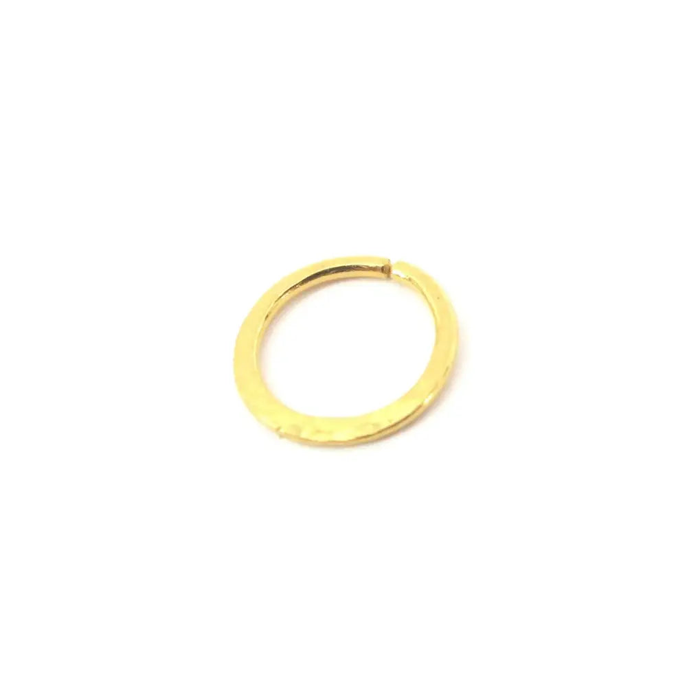 24K Solid Gold Hammered Huggie Earrings - Luxurious Seamless Pure Gold Hoops.