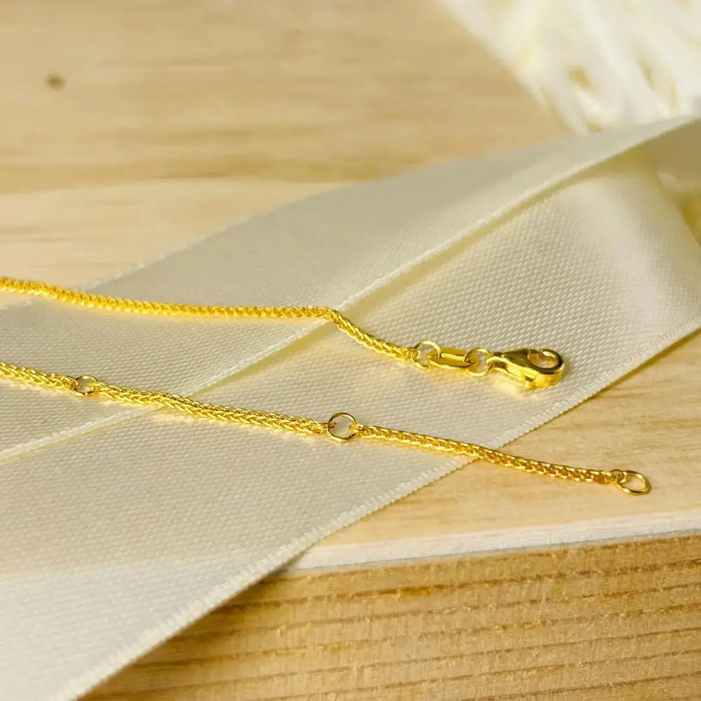 24K Solid Gold Necklace, Delicate Fine Jewelry, Simple Chain
