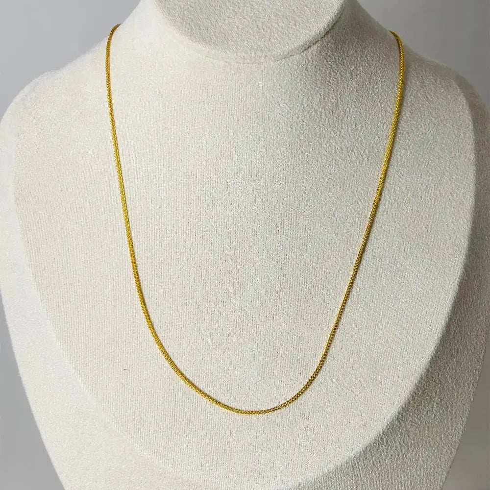 24K Solid Gold Necklace, Delicate Fine Jewelry, Simple Chain