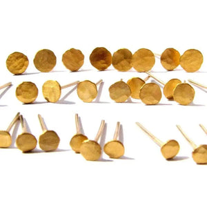 24K Solid Gold Stud Earrings, 5mm Pure Yellow Gold Post Earrings.