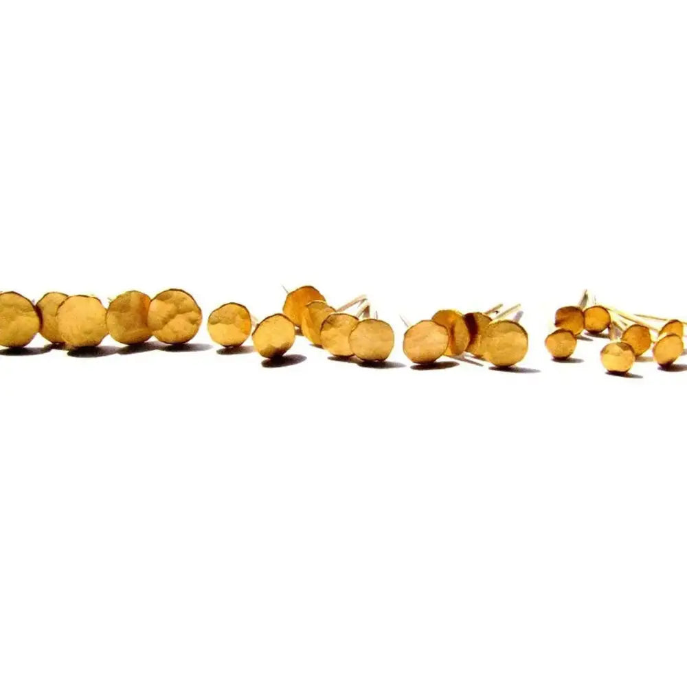 24K Solid Gold Stud Earrings, 5mm Pure Yellow Gold Post Earrings.